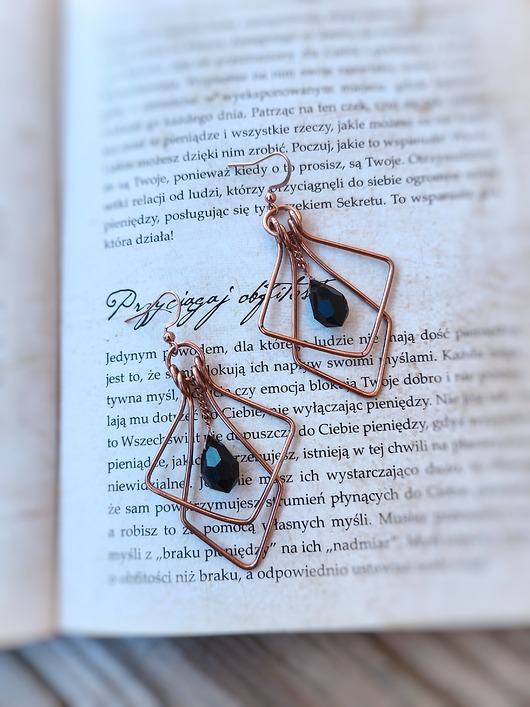 kolczyki z miedzi Kolczyki miedziane Aurora Black