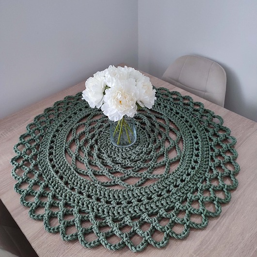 obrusy i serwetki Serweta szydełkowa dekoracyjna ze sznurka 75cm