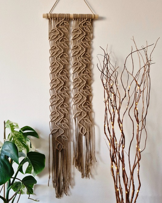 makramy Makrama boho Lorien - ciemny beż