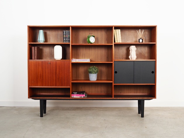 regały i półki Biblioteczka tekowa, duński design, lata 70, produkcja: Dania
