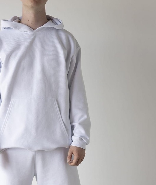 bluzy męskie Bluza z kapturem OVERSIZE Flow White