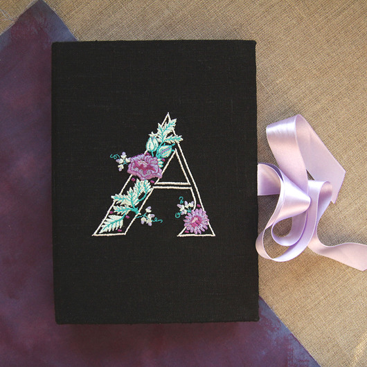 notatniki i albumy Notes personalizowany haftowany lniany /len naturalny