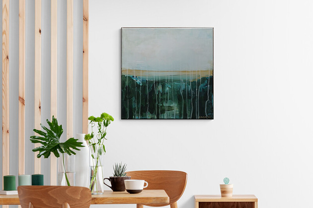 obrazy Obraz ręcznie malowany na płótnie 40x40 cm - abstrakcyjny pejzaż