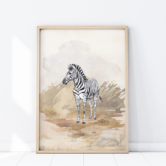 obrazy i plakaty do pokoju dziecięcego PLAKAT ZEBRA P327