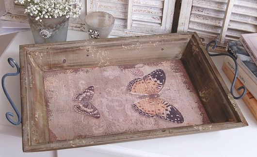 Taca patera Shabby Chic 46cm rustykalna antyk LaProvence