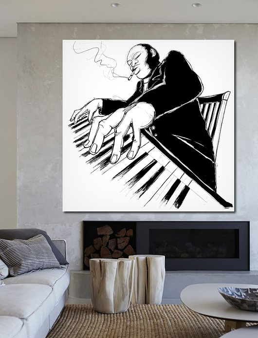 Obrazy na płótnie Pianista i Abstrakcja  Dekoracje PATKA Patrycja Kita