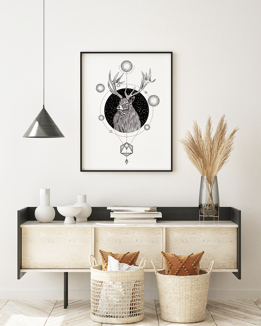 plakaty Plakat Geometryczny jeleń