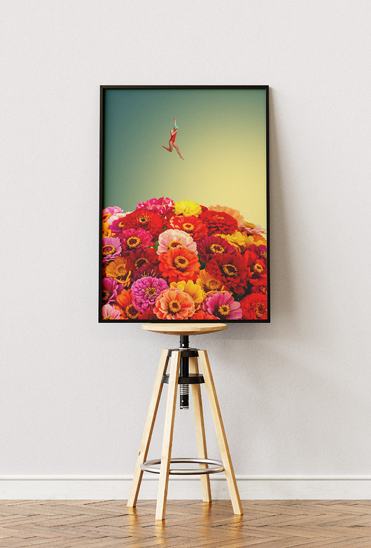 plakaty Plakat Wiosna - Kolaż Fine Art - Dekoracja Ścienna Do Salonu