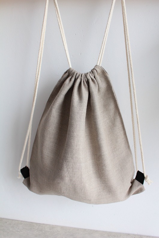 plecaki Worek Plecak lniany, Eko woreczek 100% len