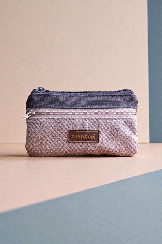 portfele damskie Szary portfel melanż