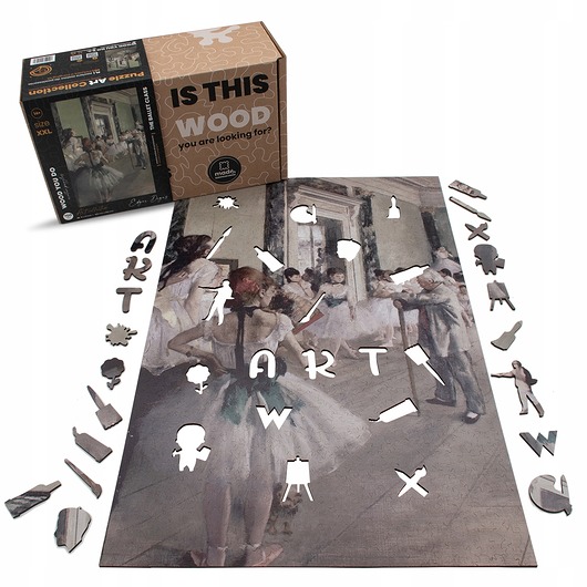 puzzle dla dzieci Puzzle drewniane LEKCJA TAŃCA Edgar Degas 700 el wyjątkowe kształty XXL