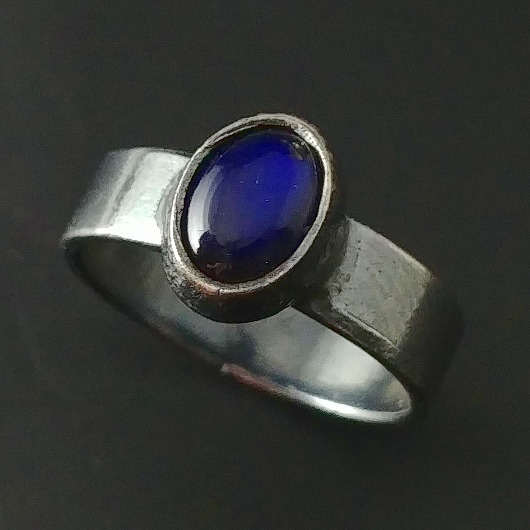 pierścionki srebrne Labradoryt navy blue