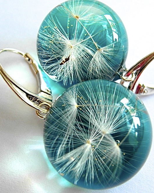 Kolczyki srebrne z nasionami dmuchawca Grol Jewellery