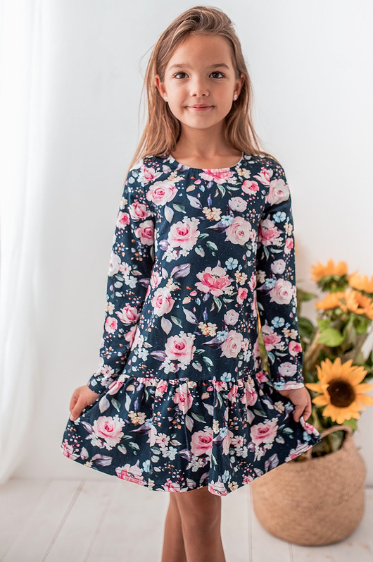 sukienki dla dziewczynki Sukienka dla dziewczynki w kwiaty Lily Grey