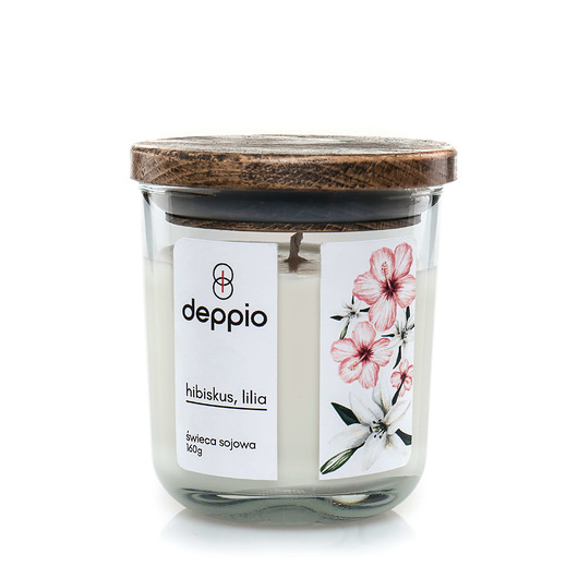 Świeca zapachowa - lilia & hibiskus 160g deppio