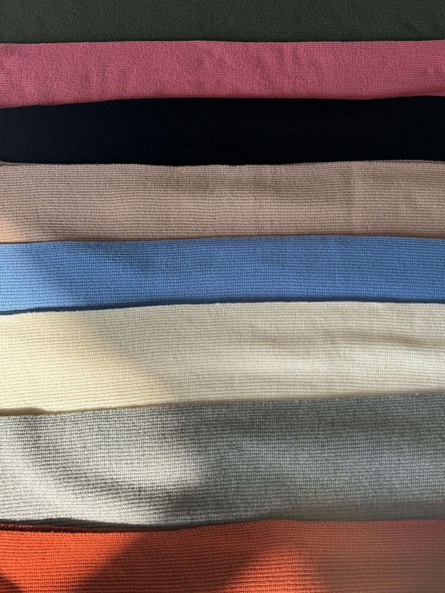 czapki damskie Szalik Wełniany KARIBU Granatowy- pluszowy prążkowany szal 100% wełny merino