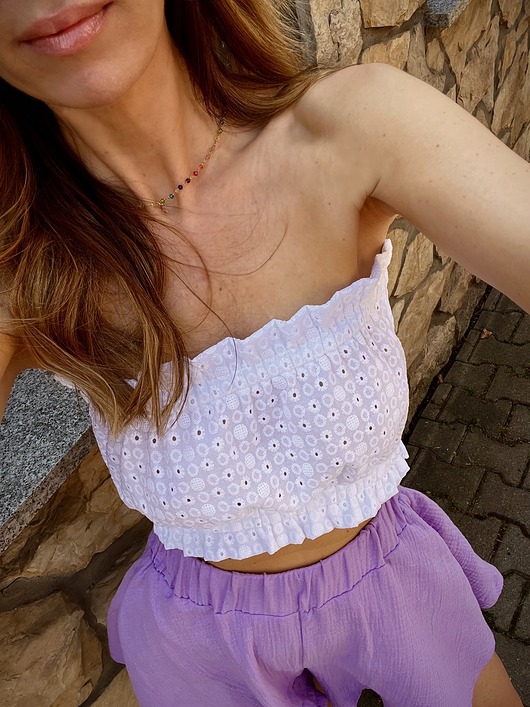 topy damskie Sunflower / top z haftowanej bawełny