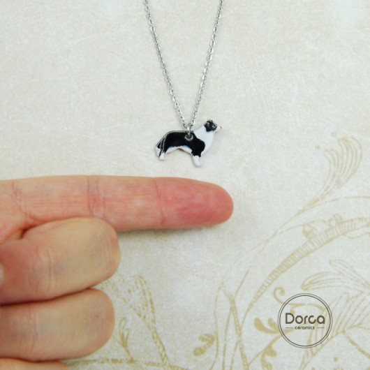 Border collie mini zawieszka- ceramika Dorca
