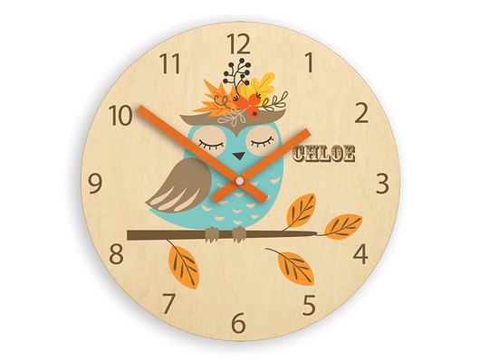 Zegar dziecięcy Jesienna Sowa 30cm ModernClock