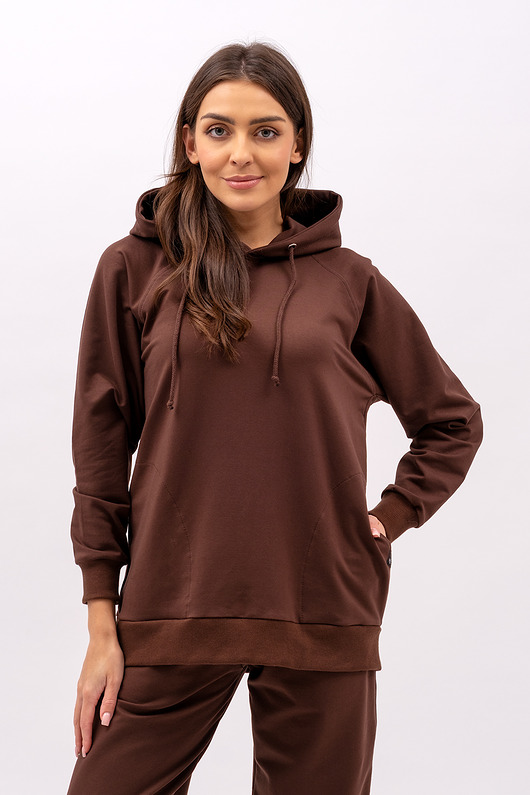 bluza z kapturem damska Bluza z kapturem  ,,SEHER" czekolada