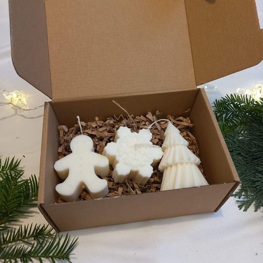 dekoracje świąteczne Box prezentowy ze świecami