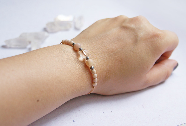 bransoletki z kamieni naturalnych Amulet - kamień słoneczny & kryształ