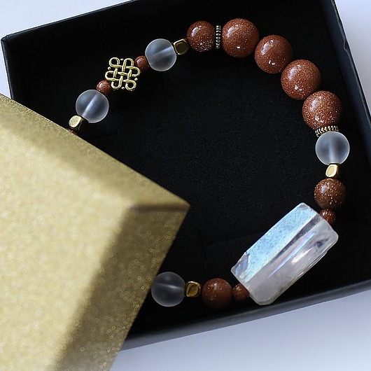 bransoletki z kamieni naturalnych Optymizm - piasek pustyni kwarc tytanowy hematyt