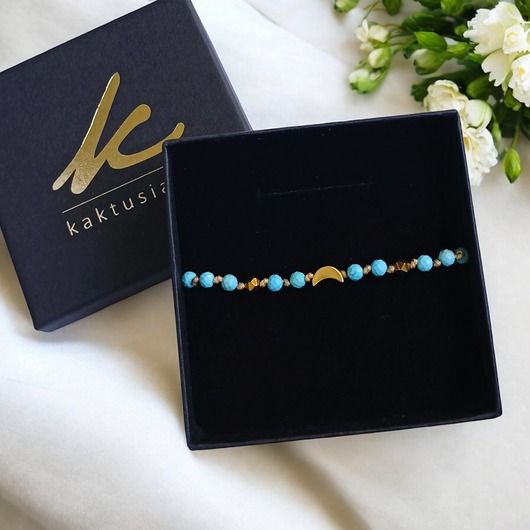 bransoletki z kamieni naturalnych RELAKS, harmonia - lunula z turkusowym magnezytem