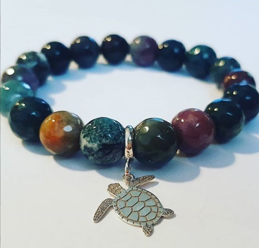 bransoletki z kamieni naturalnych Żółw w kamieniach agatu