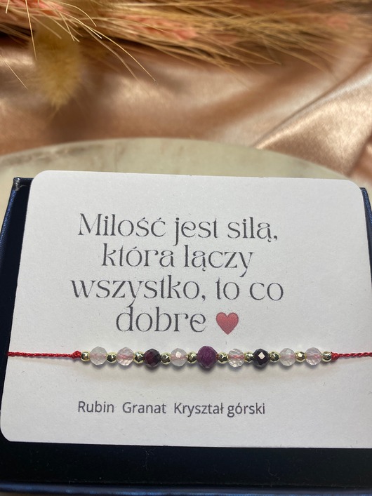 bransoletki na sznurku Bransoletka na nici - MIŁOŚĆ Bransoletka Szczęścia