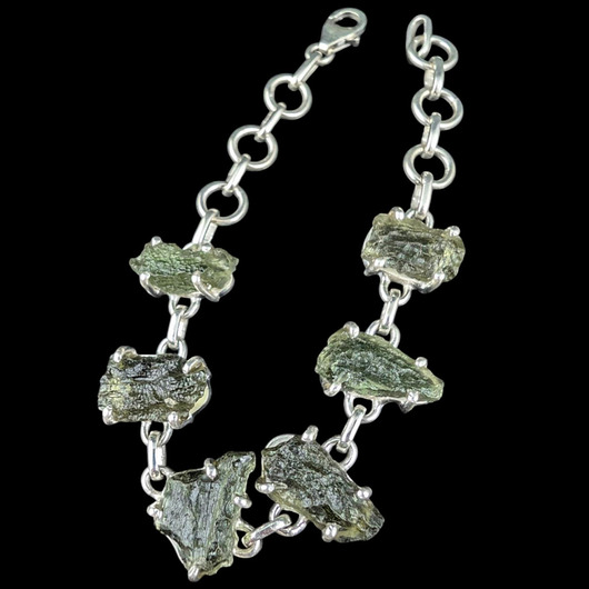 bransoletki srebrne Surowe mołdawity