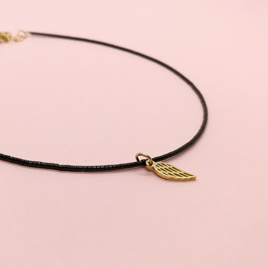 Choker od Glam ze skrzydełkiem! Czarny Hematyt! Glam by Bizu ARTeria