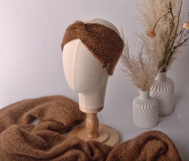 czapki damskie Opaska karmeLOVE  Merino i Baby Alpaka