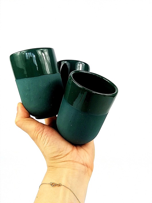 kubki Szmaragdowa czarka ceramiczna