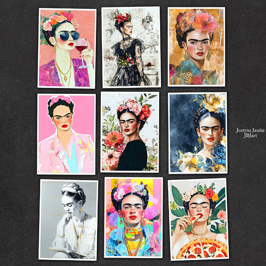 grafiki i ilustracje Być jak Frida 1 - zestaw 9 grafik