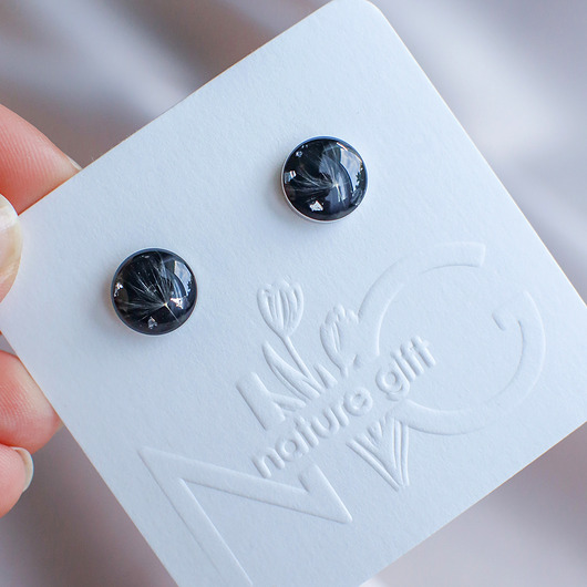 kolczyki z żywicy Kolczyki sztyfty z rzęsek dmuchawca