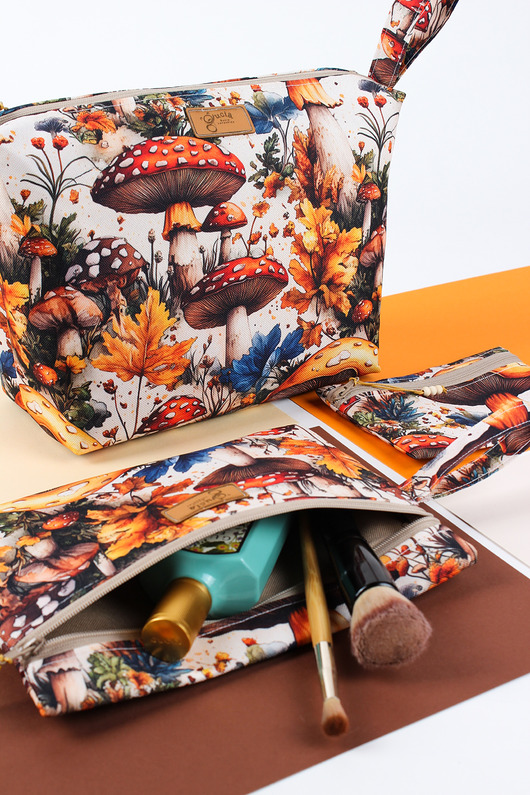 kosmetyczki Komplet 3 kosmetyczek wodoodpornych NATURA