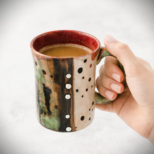 kubki Ceramiczny kubek w stylu boho - Natura