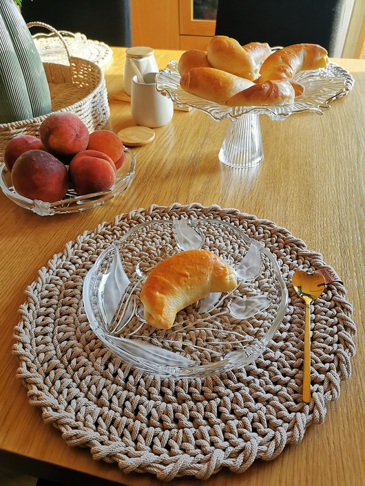 podkładki do kuchni Bawełniane podkładki obiadowe na stół 6 szt. okrągłe