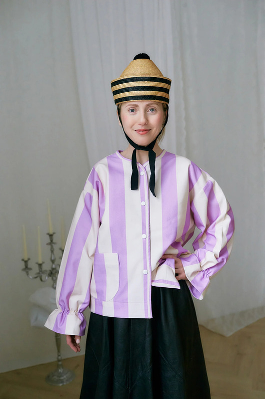 kurtki damskie Kurtka Creme Rose Stripes