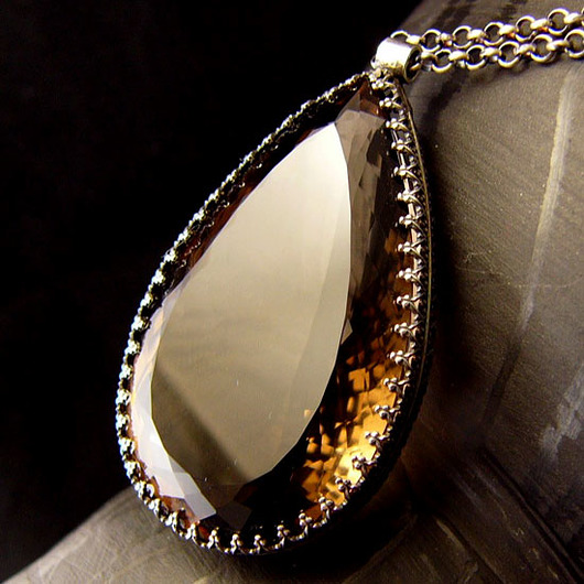 wisiory Naszyjnik Smoky Dream - Kwarc Dymny Srebro vol. II