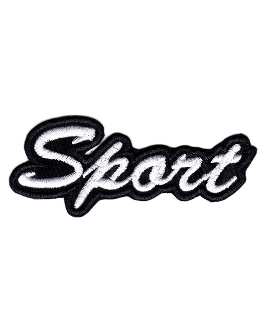 naszywki na ubrania Naszywka naprasowanka SPORT BIAŁY termoprzylepna haft 10,7x4,4cm