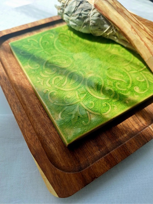 Ozdoby na ścianę Kafel ceramiczny podstawka palo santo