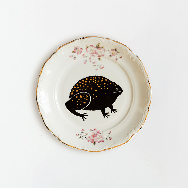 Ozdoby na ścianę Talerz na ścianę - żaba