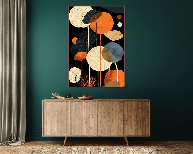 plakaty Liście lotusu - Plakat, druk - Chiński Orient, Harmonia Zen, Wabi Sabi #105