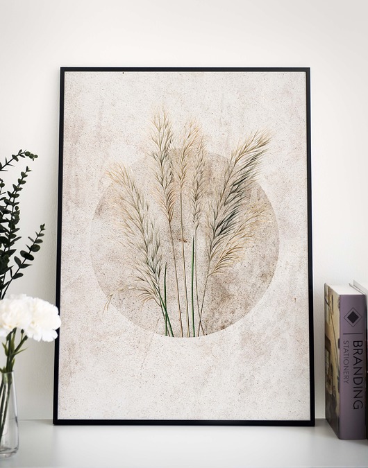 plakaty Plakat Boho z Trawami