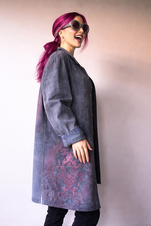 płaszcze damskie Drelichowy płaszcz Denim oversize
