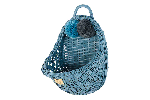 pojemniki na zabawki Wiklinowy koszyk ścienny MAALUM  DUSTY BLUE