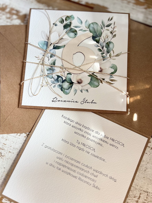 kartki scrapbooking Ręcznie robiona kartka na 6 rocznicę ślubu - szósta rocznica ślubu