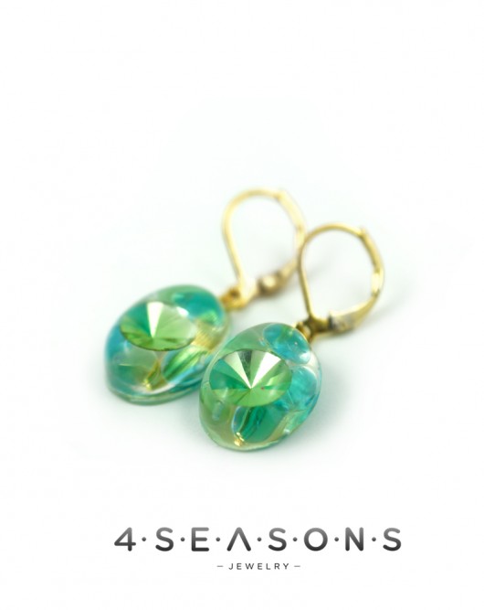 Kolczyki z żywicy z kryształem 4 Seasons Jewelry